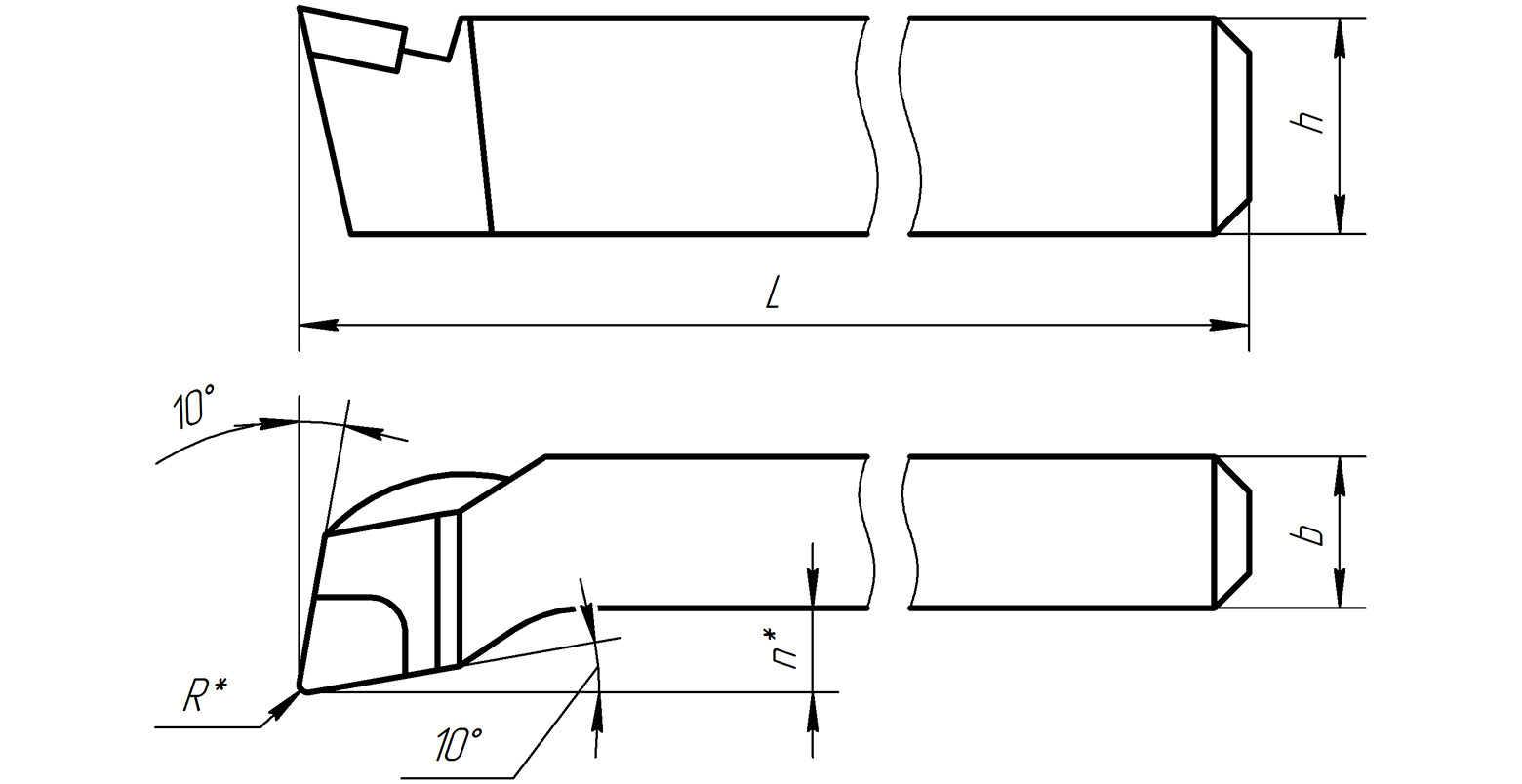 Токарный проходной упорный резец имеет главный угол в плане