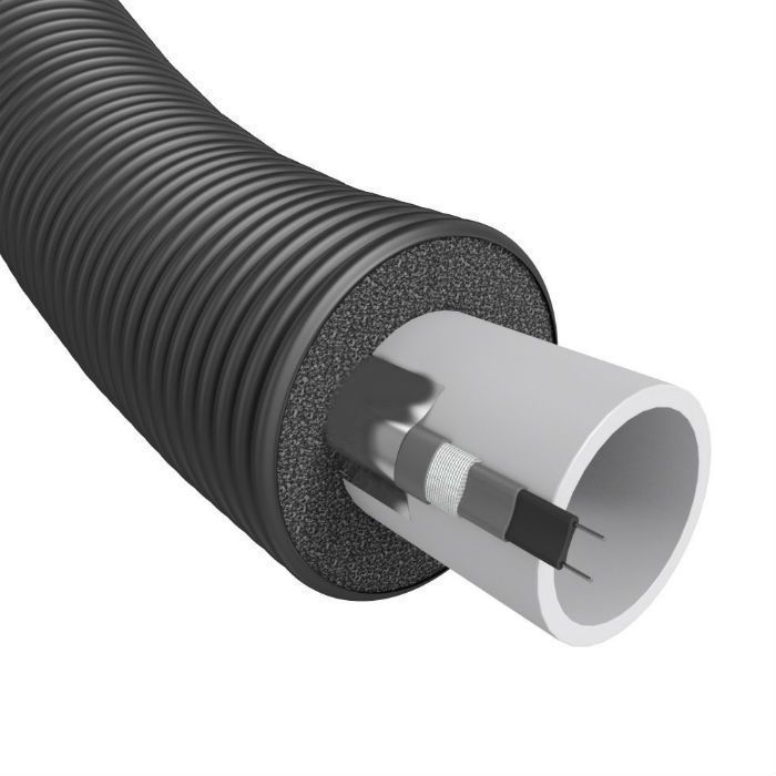 Водопроводная труба полибутеновая 40 мм с греющим кабелем