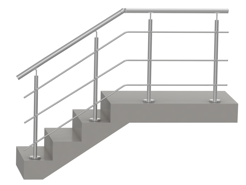 Ограждения лестничные, перила из нержавейки, поручни для лестницы, перила  на второй этаж