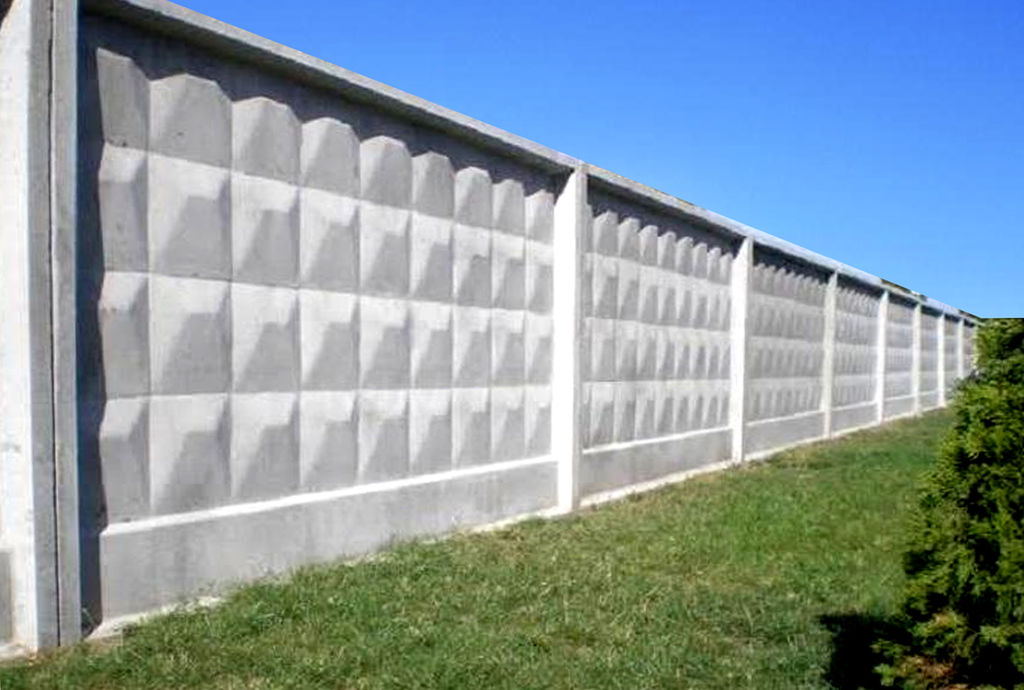 Забор из бетонных плит П6-В без фартука