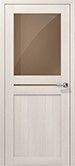 Дверь Омега С Орех Бисмарк Стекло с рисунком бесцветный, бронза пленка 3D