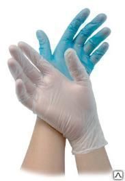 Перчатки ViniMAX неопудренные голубые смотровые винил гладкие нст н/опудр