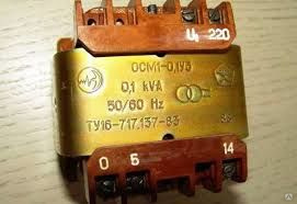 Трансформатор понижающий ОСМ-1-0,1(220/36/24)В 