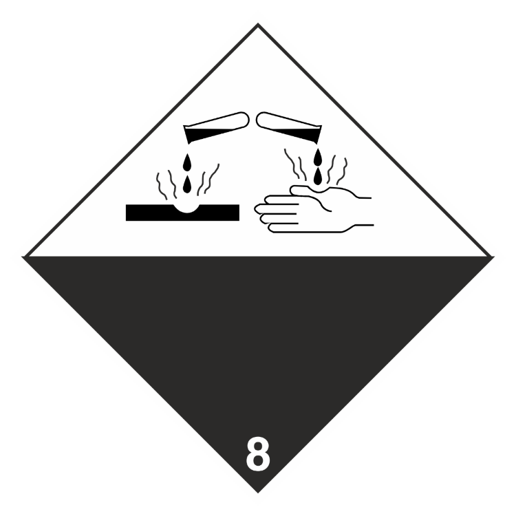 Знак "Опасный груз Кислота" 14275