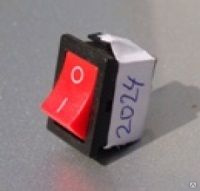 Выключатель 1-кнопочный малый, 250В, 6А, ON-OFF, красный (RWB-201, SC-768) Rexant 