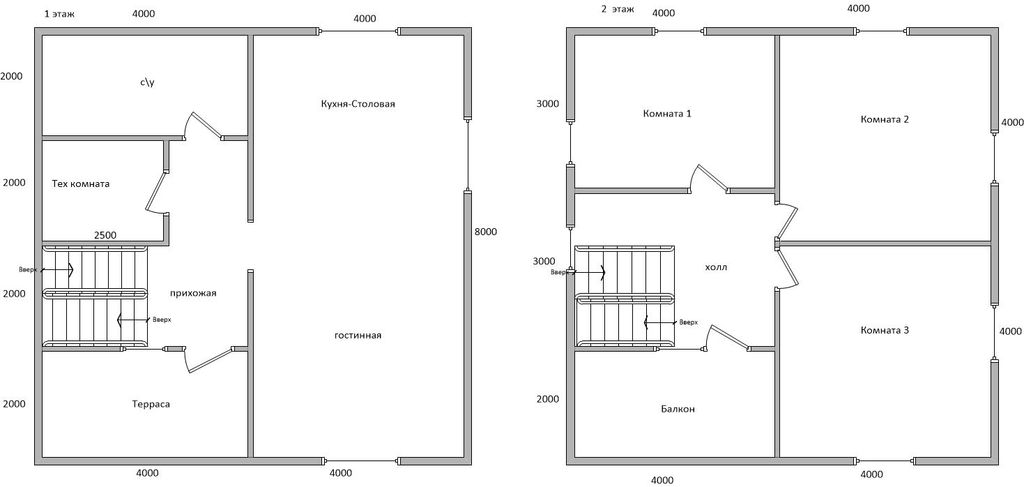Дом 8х8 двух этажный из строганного бруса 150х150 на ленточном фундаменте #4