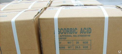 Аскорбиновая кислота (Acidum ascorbinicum) мешки по 25 кг, Китай