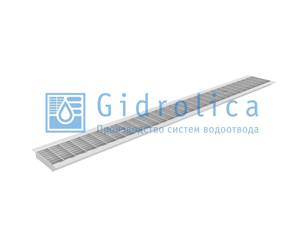 Ливневая решетка Gidrolica Standart DN 100 1000 мм - стальная оцинк.