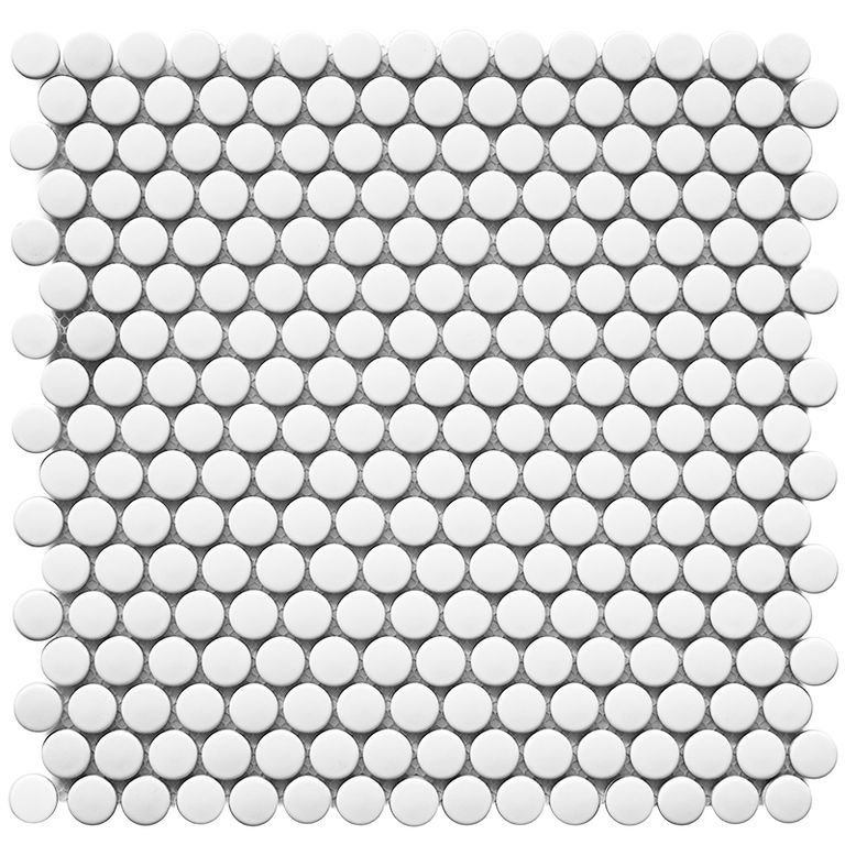 Керамическая мозаика Shapes Penny Round White Matt Starmosaic