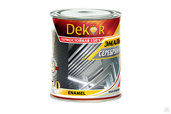 Эмаль серебряная ПФ115 термостойкая 0,8 кг 150С, 1/6 DEKOR 