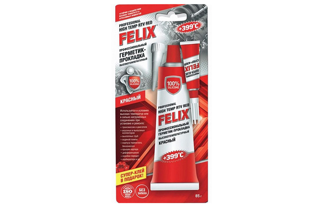 Профессиональный герметик-прокладка (красный) 85г FELIX 411040057