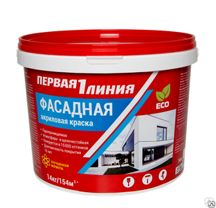 Краска фасадная акриловая Pro Первая линия для краскопульта 30кг /16 ...