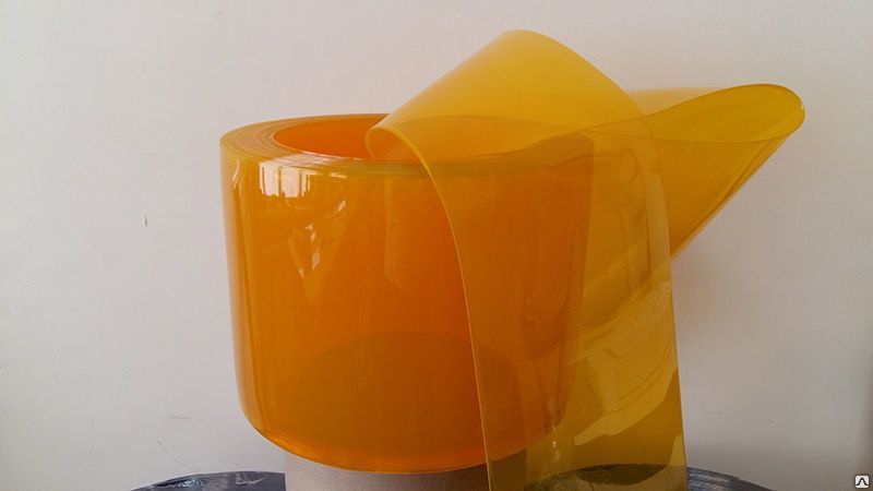 Завеса ленточная ПВХ полосовая стандартная желтая полупрозрачная 2х200 мм
