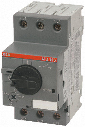 Выключатель автоматический MS116-1.6 50 кА с регулир. тепловой защитой (1SAM250000R1006)