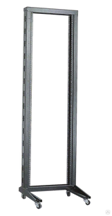 Стойка ITK 19" однорамная, 42U, 600x600, на роликах, черная 