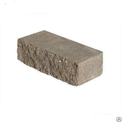 Кирпич бетонный угловой Рваный камень 195х90х90 коричневый