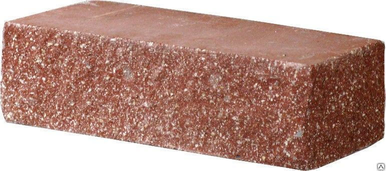 Кирпич бетонный угловой Рваный камень 195х90х90 красный