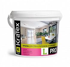 Краска для стен и потолков супербелая "KRATEX PRO" 14кг