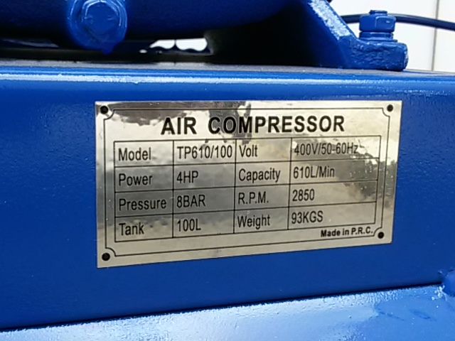 Компрессор воздушный 610 л/мин 3.0 кВт. 100л 3