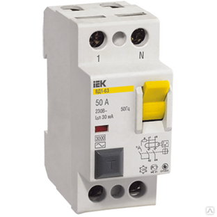 Выключатель диф. тока 2п 16A 30mA тип AC ВД1-63 ИЭК MDV10-2-016-030 