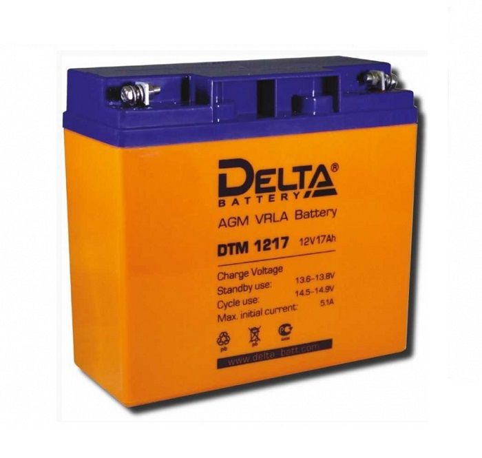 Батарея аккумуляторная 12В 17А.ч свинцово-кислотный Delta DTM 1217