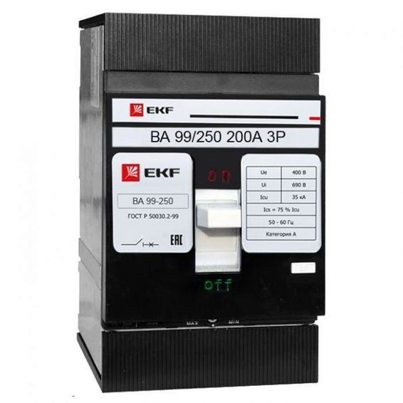 Выключатель автоматический ВА-99 250/200А ЭКФ mccb99-250-200