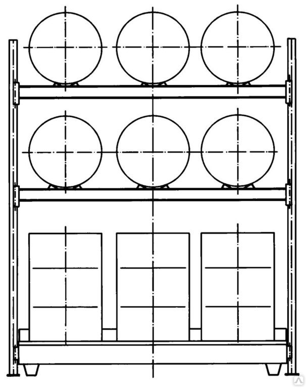 Стеллаж для бочек 200 литров чертежи