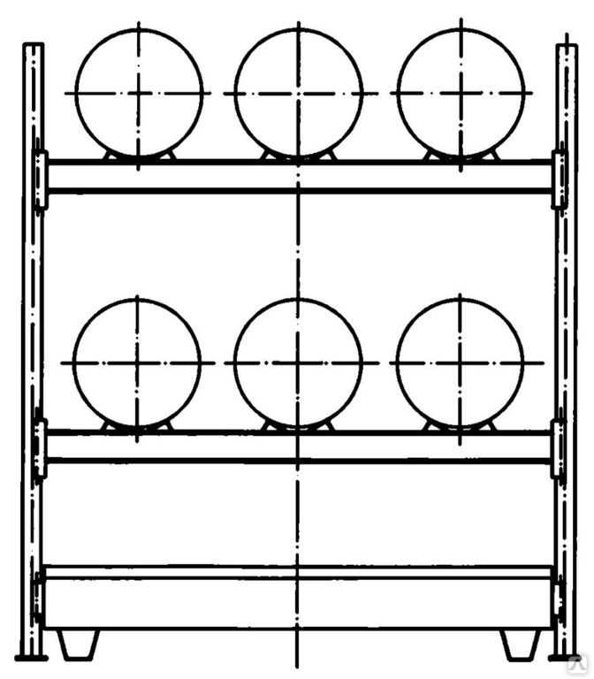 Стеллаж для бочек 60 литров