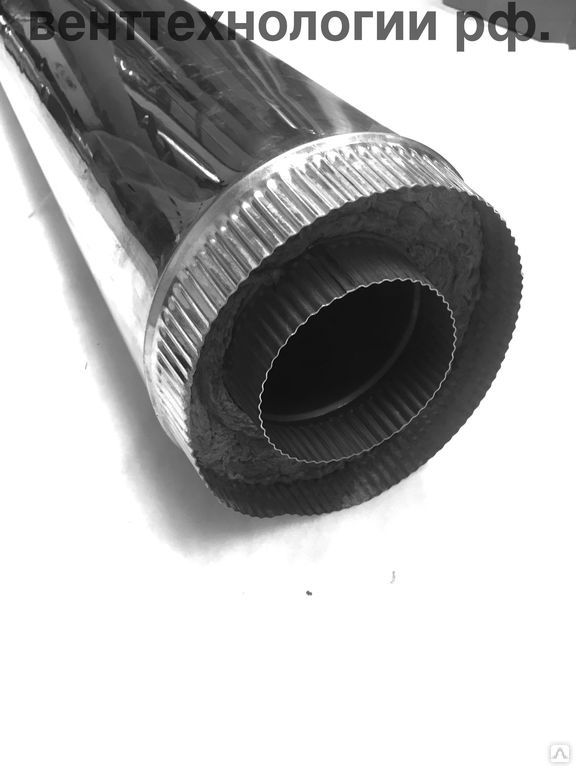 Дымоход Сэндвич-труба, 1,0м, 130х200, Н+Н, 0,5мм 0,5мм, марка AISI 439