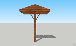Зонт деревянный солнцезащитный ЗСП-03 #1