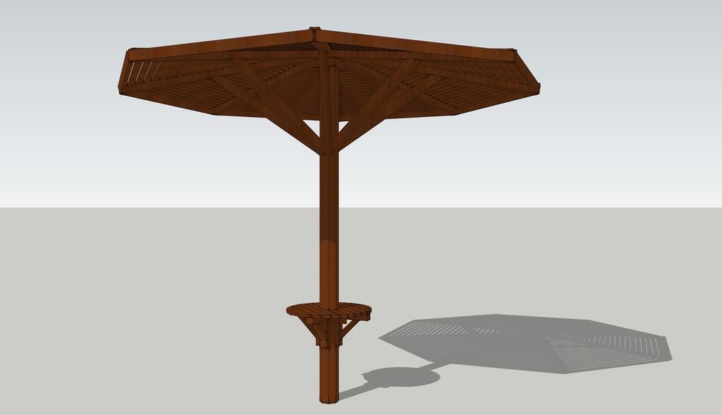 Зонт солнцезащитный деревянный ЗСП-02