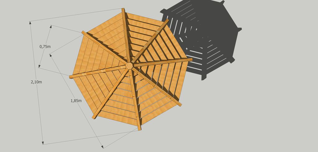 Зонт солнцезащитный деревянный ЗСП-01 4