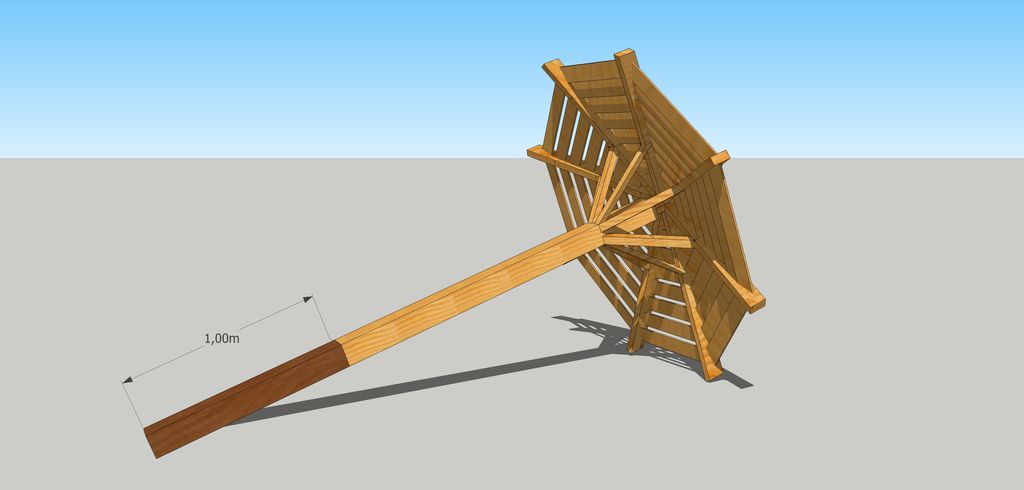 Зонт солнцезащитный деревянный ЗСП-01 7