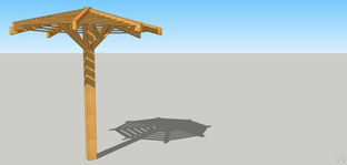 Зонт солнцезащитный деревянный ЗСП-01 #1