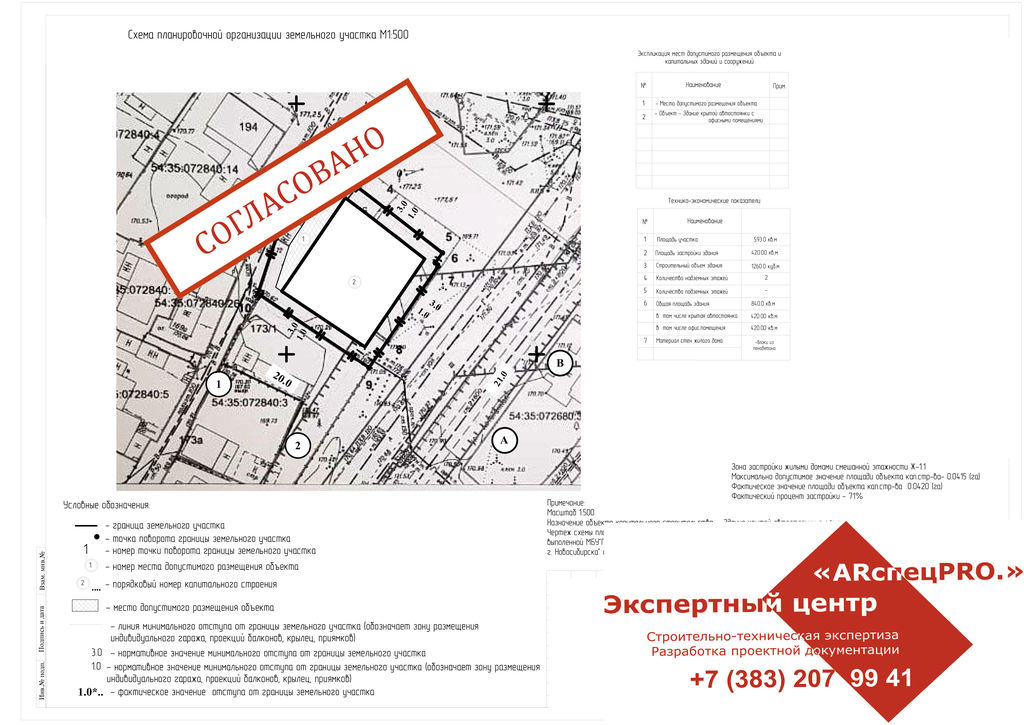 Схема планировочной организации земельного участка для жилого дома, коттедж