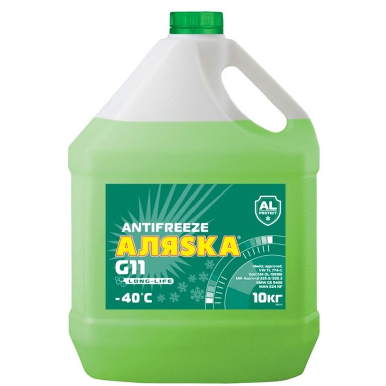 Антифриз Аляска green (зеленый) -40. 10 кг 5523