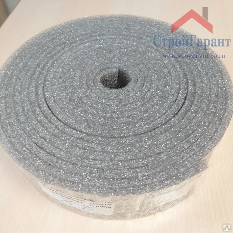 Демпферная лента НПЭ c клеевым слоем и защитной пленкой 8мм (100х10м ...