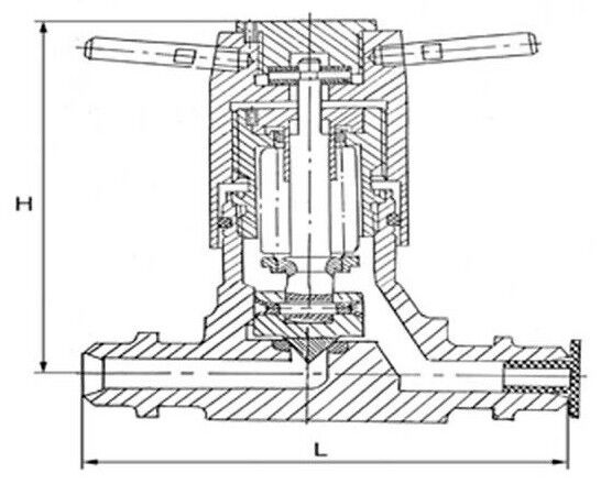 Вентиль (клапан) запорно-регулирующий сильфонный игольчатый 13нж98ст (У 27099) Ду 10 мм Ру 40