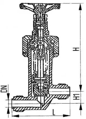 Вентиль (клапан) запорный сильфонный У 26578 Ду 10 мм Ру 40
