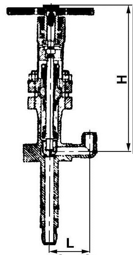 Вентиль (клапан) запорный угловой сильфонный 24нж23ст (С 29024) Ду 32 мм Ру 200