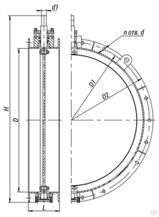 Клапан регулирующий с поворотной заслонкой 12с-8-14 Ду 1300 Ру 1 