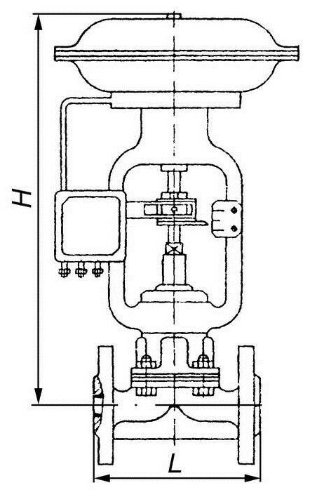 Клапан регулирующий диафрагмовый эмалированный НЗ 25ч36эм Ду 100 Ру 3