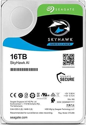 Жесткий диск HDD Seagate Seagate SkyHawk AI ST16000VE002/SATA III/16 TB 7200об/мин
