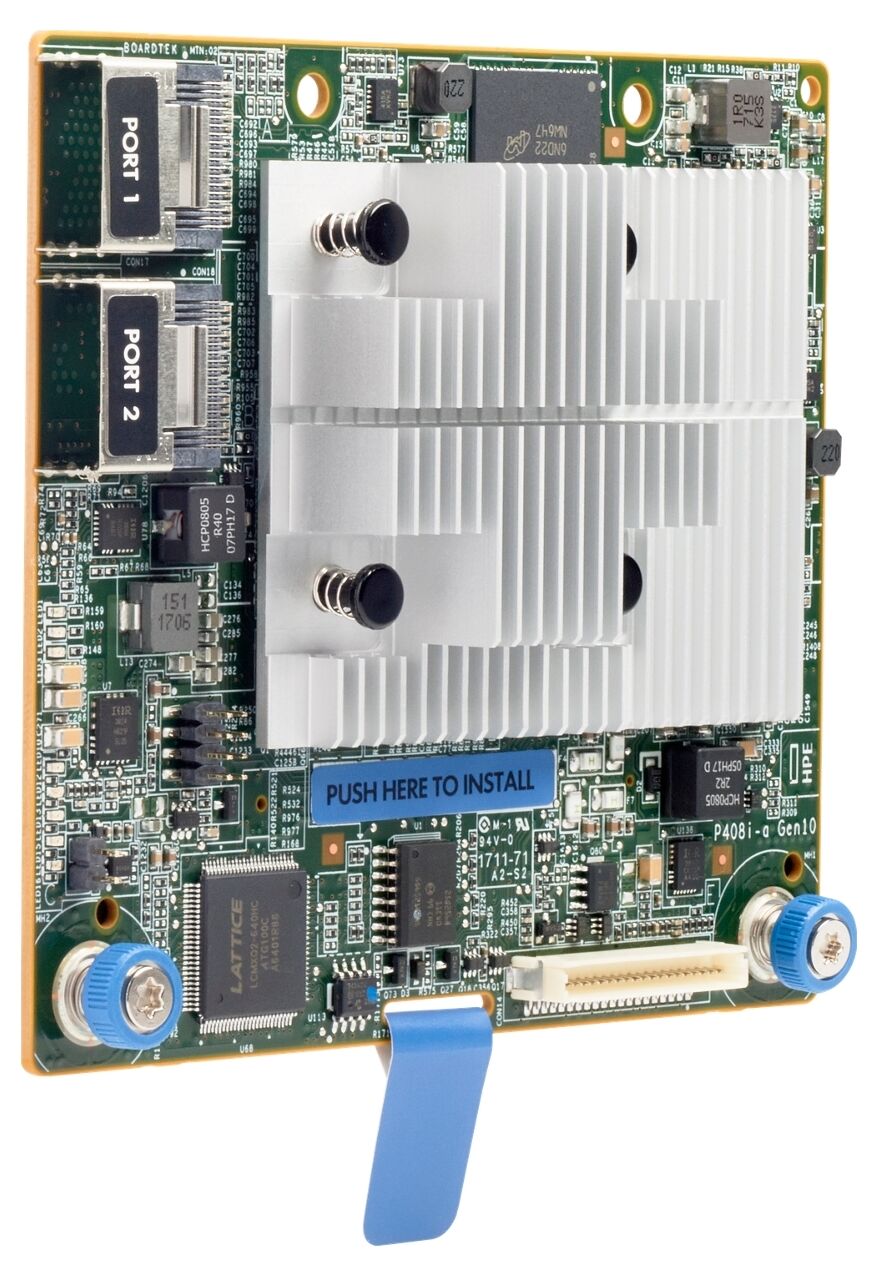 RAID HPE HPE Smart Array P408i-a SR Gen10 836260-001/дисковые интерфейсы SAS,SATA/8x (2x mini-SAS)/режимы RAID 0,1,10,5,