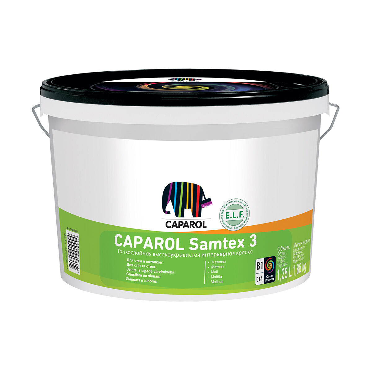 Краска ВД для вн/р CAPAROL Samtex 3 ELF База 1, 1,25 л (шт)