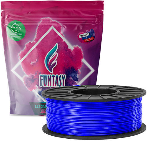 Пластик в катушке светящийся Funtasy PLA LUMI 1.75 мм 1 кг синий