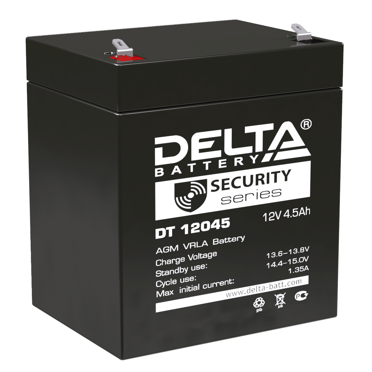 Аккумуляторная батарея 12-4,5 (12В, 4,5Ач) Delta DT 12045