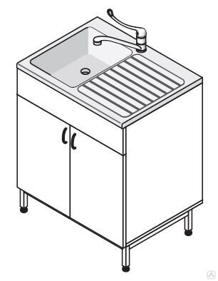 Стол мойка лаб 800 мо
