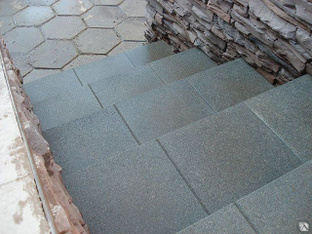 Монтаж резиновой плитки на бетонное основание #1