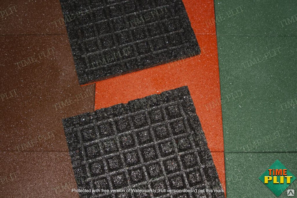 Резиновая плитка для улицы укладки на сыпучую поверхность 500х500х40 мм 2